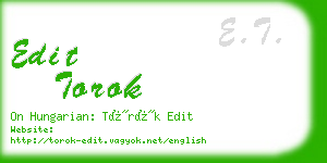 edit torok business card